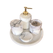 Fulla Mermer Banyo Seti Lila 5'Li Lila