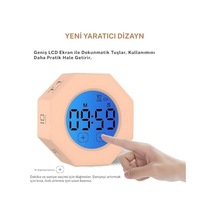 Npt22a Alarmlı G-sensör Otomatik Zamanlayıcılı Küp Kronometre Pomodoro Motivasyon Saati Pembe