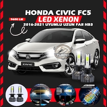 Honda Civic Fc5 2016-2021 Uzun Far Uyumlu Şimşek Etkili Led Xenon Pro Series Hb3