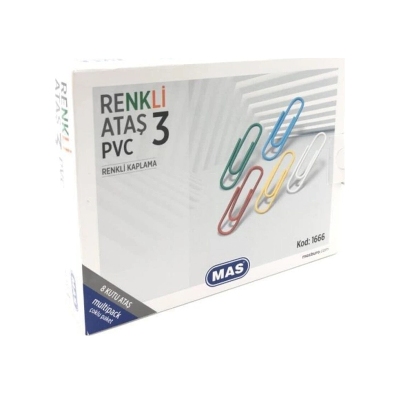 Renkli Ataş Pvc 8'li Kutu 1666