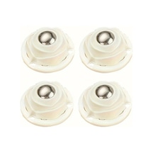 Cordial Beyaz 4'lü Kendinden Yapışkanlı Mini Döner Tekerlekler, 360 Derece Dönen Mobilya Çöp Kovası Tekerlekleri