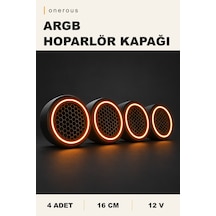 Onerous 4 Adet 16 Cm Argb Led Hoparlör Kapağı, Müzik Kontrollü Çok Renkli