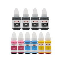 Ekoset Canon G3400 G3410 Uyumlu Renkli/Siyah Mürekkep 10 Adet