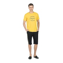 Jiber 4738 Erkek Kısa Kol Kapri Pijama Takım