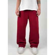Zaee Basic Kışlık Kumaş Ayarlanabilir Paça Baggy Eşofman Altı Bordo