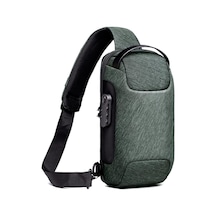 Erkekler İçin Göğüs Çantası Erkek Su Geçirmez Usb Oxford Çapraz Askılı Çanta Hırsızlığa Karşı Kilitli Omuz Askılı Çanta Çok İşlevli Kısa Seyahat Haberci Çantaları Ordu Yeşili Yeşil