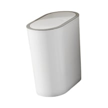 Suntek Çöp Kutusu Kapaklı Banyo Çöp Taşınabilir Sepeti Ev Beyaz