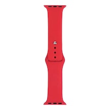 Mobilteam Watch 40mm Band Serisi Klasik Kordon Silikon Strap Kayış-scarlet