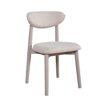 Ganni Home Alfa Sandalye 2 Li Set Krem Gri Gürgen İskeletli, Kolay Silinebilir Kumaşlı Modern Yemek Sandalyesi Krem - Gri