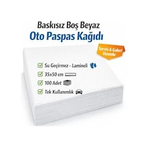 Laminasyonlu Silikonlu Oto Paspas Kağıdı 35x50 Suya Ve Neme Dayanıklı 100 Adet Beyaz Açık Bej