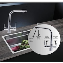 Aqua Bella 3 Yollu Arıtmalı Mutfak Evye Bataryası