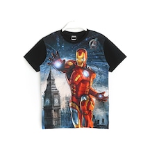 Dobakids 3d Erkek Çocuk Iron Man Demir Adam Baskılı T-shirt Siyah