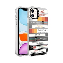 Apple iPhone 11 Uyumlu Desenli Klfs Silver Sert Kılıf-mottolar Mottolar