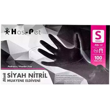 Pudrasız Siyah Nitril Eldiven Small Haspet 100lü