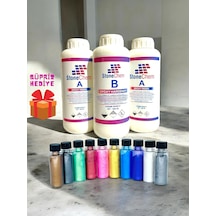 Ultra Şeffaf Epoksi Reçine 3 Kg 10x20 ml Parlak Sedefli Pigment Seti