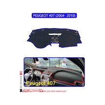 Peugeot 407 2004- 2010 Torpido Koruma Halısı Mavi Kenar