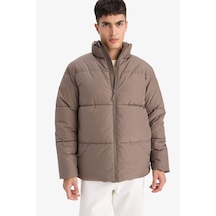 Defacto Su İtici Regular Fit Dik Yaka Peluş Astarlı Triko Manşetli Fermuarlı İç Cepli Mont E9250ax25wnbn571 Kahve-bn571