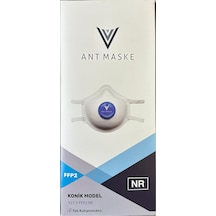 Ant Beyaz Ventilli Ffp2 Nr Toz İş Güvenlik Sanayi Boya Konik Maske - 25 Adetlik Paket