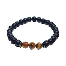 Jtss26blk1830 Kaplangözü Onyx Ve Hematit Doğaltaş Siyah 8 Mm Garantili Esnek Janti Bileklik Çok Renkli