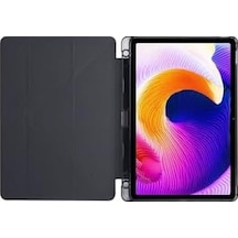 - Pad/ Pad Pro 12.1 İnç İle Uyumlu Kapaklı Standlı Kalem Bölmeli Koruyucu Kılıf - Siyah