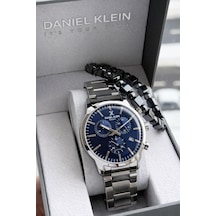 Daniel Klein Erkek Kol Saati 30 Metre Suya Dayanıklı Çelik Kordon + Bileklik Hediyeli Vs.blkt.0817 Gümüş