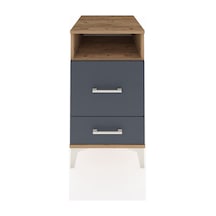 Kronos Komodin Tek Raflı 2 Çekmeceli 44x59x80 Çam-antrasit Atlas Çam