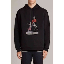 Anime One Punch Man Baskılı Siyah Erkek Kapşonlu Sweatshirt (534758816)