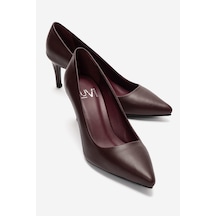 Luvi Shoes Clyde Bordo Cilt Hakiki Deri Kadın Topuklu Ayakkabı