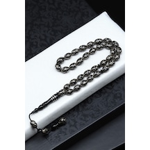 Gümüş İşlemeli Erzurum Oltu Tesbih 6 X 10 Mm. Arpa Kesim - T-1916