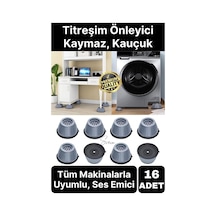 16lı Gürültü Engelleyici Kaymaz Titreşim Önleyici Kauçuk Ayak Ped Çamaşır Makinesi Beyaz Eşya Stoper