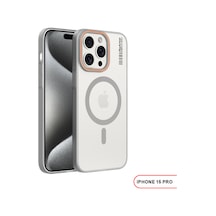 Apple iPhone 15 Pro Magsafe Uyumlu Mat Sert Klein Kılıf Gri