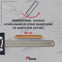 Hassas Ayarlanabilir Çizme, İşaretleme Ve Sabitleme Cetveli 50 Cm