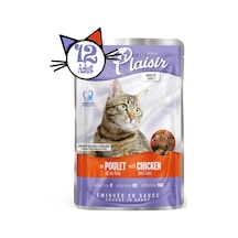 Plaisir Tavuk ve Ciğerli Pouch Yetişkin Kedi Yaş Mama 12 x 100 G