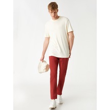 Koton Basic Gabardin Pantolon Düğmeli Bordo 3wam40048hw 3WAM40048HW462 Bordo