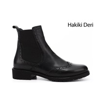 Gönderi(R) Gönderi R Kadın Siyah Floter Kauçuk Taban Hakiki Deri Chelsea Bot Gkzb13448443 Siyah Floter