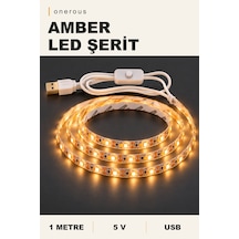 Onerous 1 M 5v Amber Led Şerit, Anahtarlı, Usb