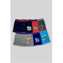Tutku Erkek Çocuk Likralı Baskılı Boxer 6 Lı Diğer