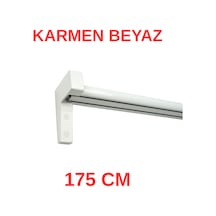 Karmen Ahşap Başlıklı İki Kanallı Dekoratif Ray Beyaz 175 Cm Beyaz
