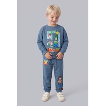 Defacto Toy Story Lisanslı Baskılı Uzun Kollu Üst Lastikli Paça Alt 2li Takım Erkek Bebek I3539a526wnbe739 Mavi-be739