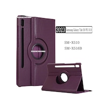 Samsung Galaxy Tab S9 Fe 10.9 Inç Tablet Uyumlu Kılıf 360 Dönebilen Deri Leather New Style Case Kılıf