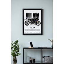 Yamaha Yzf-r1m Ahşap Çerçeveli Poster Tablo Karbon Detaylı Premium Racing