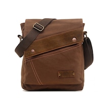 Rogfer Augur 9088 Retro Dikey Stil Kanvas Omuz Messenger Crossby Çanta Kahve Çok Renkli