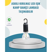 Taşınabilir Sıcak Işık Yayan Kamp Lambası Siyah