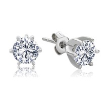 Mia Zirconia Taşlı 1.00 Karat Prenses Tektaş Gümüş Küpe