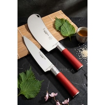 Lazbisa MFT-258 Red Craft Serisi Mutfak Şef Bıçak Seti Et Ekmek Sebze Bıçağı Günlük Kullanım