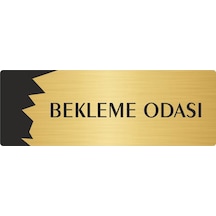 Metal Departman Kapı İsimliği, Yönlendirme Levhası Bekleme Odası 7x20 Cm Altın Renk