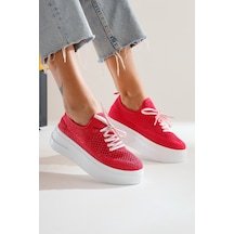 Benito Fuşya Triko Streç Kalın Tabanlı Sneakers 001