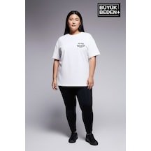 Superlife Süperlife Kadın Büyük Beden Chef's Selection Baskılı 3xl-6xl Bisiklet Yaka Tshırt Spr25btsk510-04 Beyaz