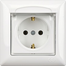 Günsan  Visage Beyaz Kapaklı Topraklı Priz