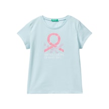 U.S. Polo Assn. Kız Çocuk Simli Yazılı T-shirt Mint